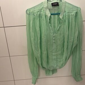 The Kooples Mint Green Sheer Blouse